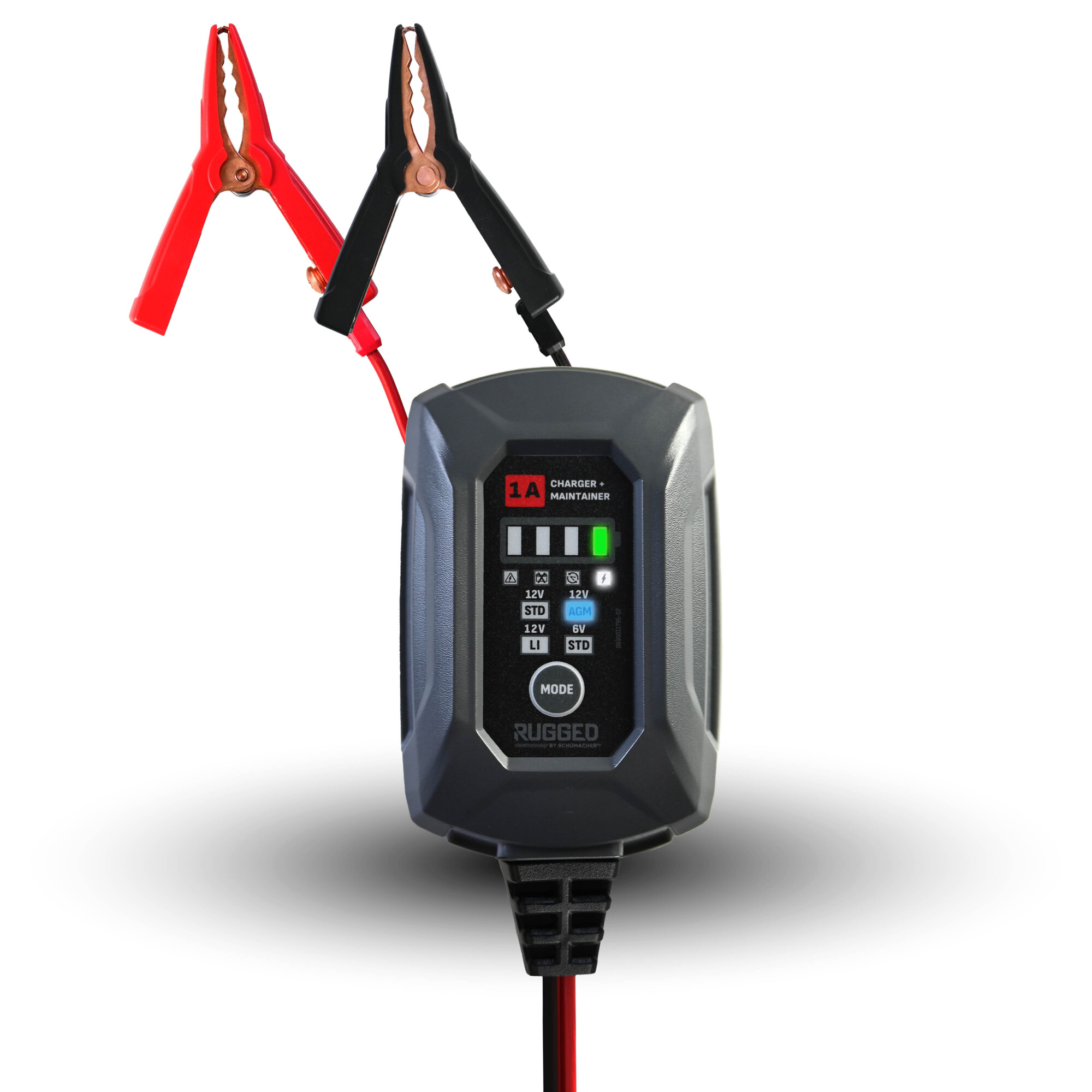 Schumacher RUGGED 1A Battery Charger-Maintainer, 3-in-1, 6V/12V, SC1677